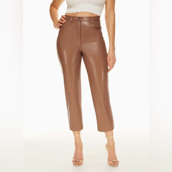 Aritzia Wilfred The Melina™ Cropped Pant Color  Epicurean Brown (Size 14) - Picture 3 of 13
